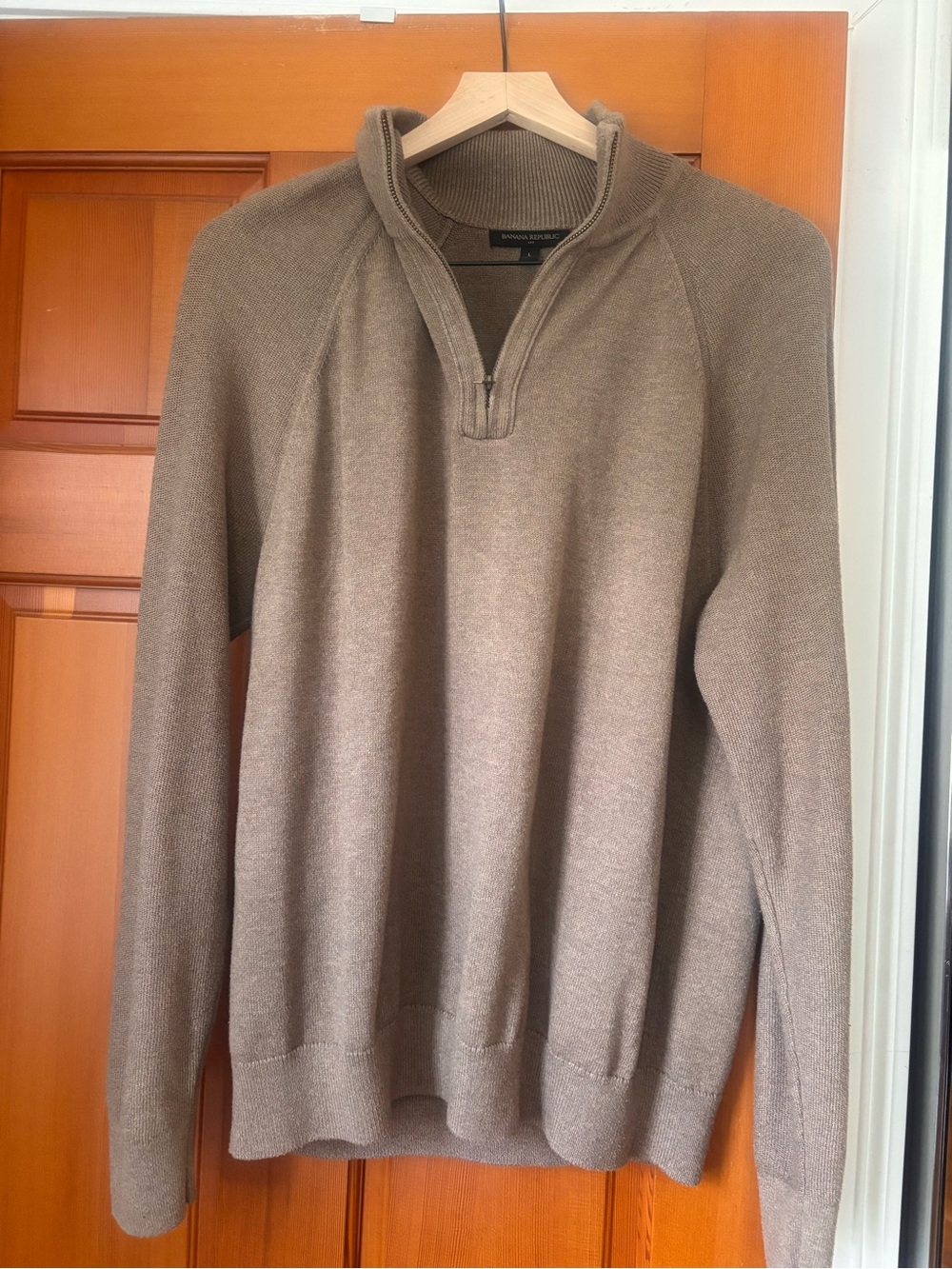 Men's Banana Republic Half-Zip Pullover Sweater - Taupe